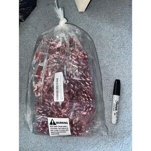 Frosted pink/red pine cone - seasonal decor filler NEW